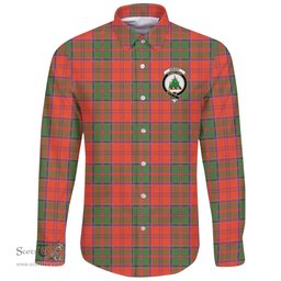 Scottish Grant Ancient Clan Tartan Long Sleeve Button Shirt - Crest Classic Scottish Plaid Tartan Plaid