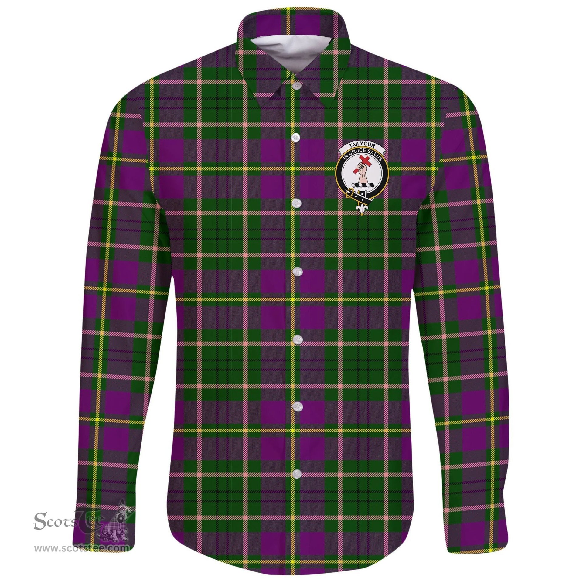 Scottish Tailyour Weathered Clan Tartan Long Sleeve Button Shirt - Crest Classic Scottish Plaid Tartan Plaid