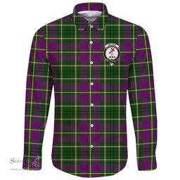 Scottish Tailyour Weathered Clan Tartan Long Sleeve Button Shirt - Crest Classic Scottish Plaid Tartan Plaid