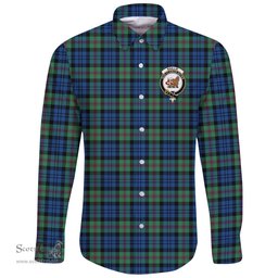 Scottish Baillie Ancient Clan Tartan Long Sleeve Button Shirt - Crest Classic Scottish Plaid Tartan Plaid