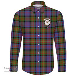 Scottish Carnegie Ancient Clan Tartan Long Sleeve Button Shirt - Crest Classic Scottish Plaid Tartan Plaid