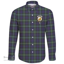 Scottish Campbell Argyll Modern Clan Tartan Long Sleeve Button Shirt - Crest Classic Scottish Plaid Tartan Plaid