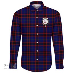 Scottish Home Modern Clan Tartan Long Sleeve Button Shirt - Crest Classic Scottish Plaid Tartan Plaid