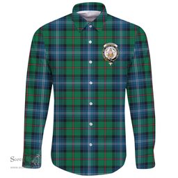 Scottish Urquhart Ancient Clan Tartan Long Sleeve Button Shirt - Crest Classic Scottish Plaid Tartan Plaid