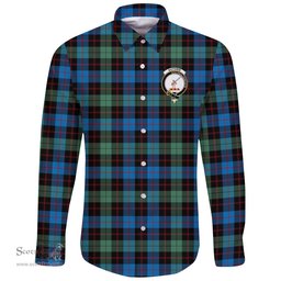 Scottish Guthrie Ancient Clan Tartan Long Sleeve Button Shirt - Crest Classic Scottish Plaid Tartan Plaid