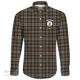 Scottish Gordon Weathered Clan Tartan Long Sleeve Button Shirt - Crest Classic Scottish Plaid Tartan Plaid
