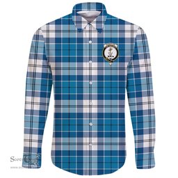 Scottish Roberton Clan Tartan Long Sleeve Button Shirt - Crest Classic Scottish Plaid Tartan Plaid
