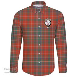 Scottish MacDougall Ancient Clan Tartan Long Sleeve Button Shirt - Crest Classic Scottish Plaid Tartan Plaid