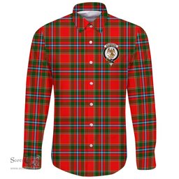 Scottish Drummond of Perth Clan Tartan Long Sleeve Button Shirt - Crest Classic Scottish Plaid Tartan Plaid