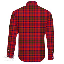 Scottish Murray of Tulloch Modern Clan Tartan Long Sleeve Button Shirt - Crest Classic Scottish Plaid Tartan Plaid