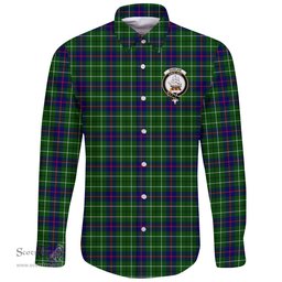 Scottish Duncan Modern Clan Tartan Long Sleeve Button Shirt - Crest Classic Scottish Plaid Tartan Plaid