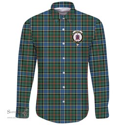 Scottish Ogilvie Hunting Modern Clan Tartan Long Sleeve Button Shirt - Crest Classic Scottish Plaid Tartan Plaid