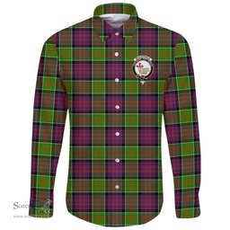 Scottish MacDonald of Clanranald Clan Tartan Long Sleeve Button Shirt - Crest Classic Scottish Plaid Tartan Plaid