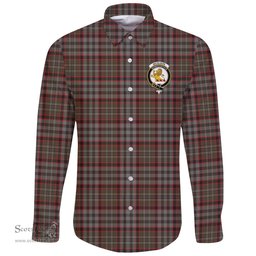 Scottish Nicolson Hunting Weathered Clan Tartan Long Sleeve Button Shirt - Crest Classic Scottish Plaid Tartan Plaid