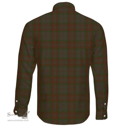 Scottish Gray Hunting Clan Tartan Long Sleeve Button Shirt - Crest Classic Scottish Plaid Tartan Plaid