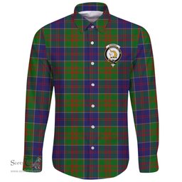 Scottish Stewart of Appin Hunting Modern Clan Tartan Long Sleeve Button Shirt - Crest Classic Scottish Plaid Tartan Plaid