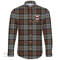 Scottish MacLeod of Harris Weathered Clan Tartan Long Sleeve Button Shirt - Crest Classic Scottish Plaid Tartan Plaid