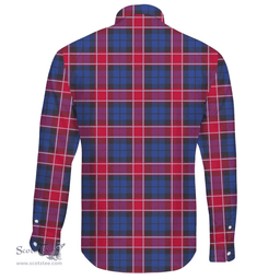 Scottish Graham of Menteith Red Clan Tartan Long Sleeve Button Shirt - Crest Classic Scottish Plaid Tartan Plaid