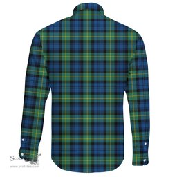 Scottish Gordon Ancient Clan Tartan Long Sleeve Button Shirt - Crest Classic Scottish Plaid Tartan Plaid