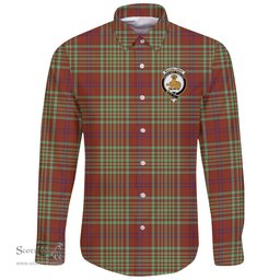 Scottish MacGillivray Hunting Ancient Clan Tartan Long Sleeve Button Shirt - Crest Classic Scottish Plaid Tartan Plaid