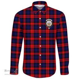 Scottish MacLachlan Modern Clan Tartan Long Sleeve Button Shirt - Crest Classic Scottish Plaid Tartan Plaid