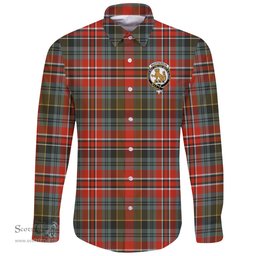 Scottish MacPherson Weathered Clan Tartan Long Sleeve Button Shirt - Crest Classic Scottish Plaid Tartan Plaid