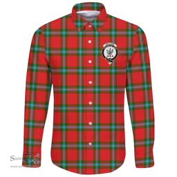 Scottish MacLaine of Loch Buie Hunting Ancient Clan Tartan Long Sleeve Button Shirt - Crest Classic Scottish Plaid Tartan Plaid