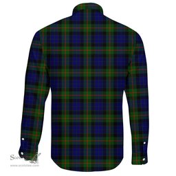 Scottish Gunn Modern Clan Tartan Long Sleeve Button Shirt - Crest Classic Scottish Plaid Tartan Plaid