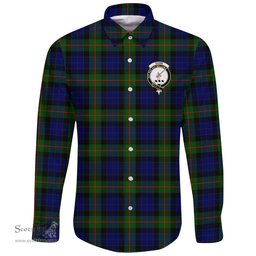 Scottish Gunn Modern Clan Tartan Long Sleeve Button Shirt - Crest Classic Scottish Plaid Tartan Plaid