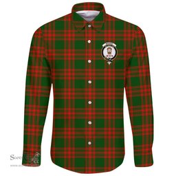 Scottish Menzies Green Modern Clan Tartan Long Sleeve Button Shirt - Crest Classic Scottish Plaid Tartan Plaid