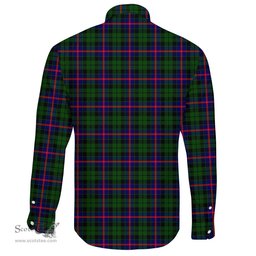 Scottish Morrison Modern Clan Tartan Long Sleeve Button Shirt - Crest Classic Scottish Plaid Tartan Plaid