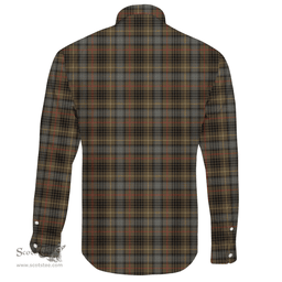 Scottish Stewart Hunting Weathered Clan Tartan Long Sleeve Button Shirt - Crest Classic Scottish Plaid Tartan Plaid