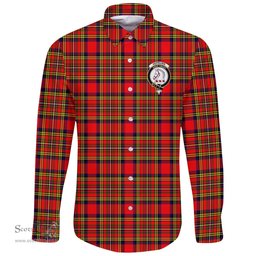 Scottish Hepburn Clan Tartan Long Sleeve Button Shirt - Crest Classic Scottish Plaid Tartan Plaid