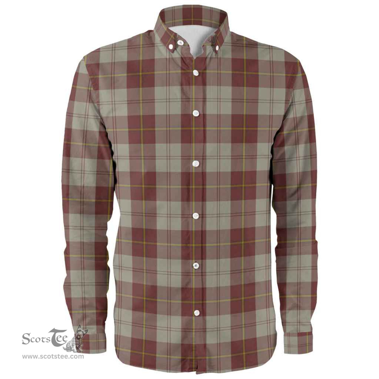 Scottish Cunningham Burgundy Dancers Clan Tartan Long Sleeve Shirt, Tartan Plaid Shirt Scottish Plaid Tartan Plaid - ScotsTee - scotstee.com