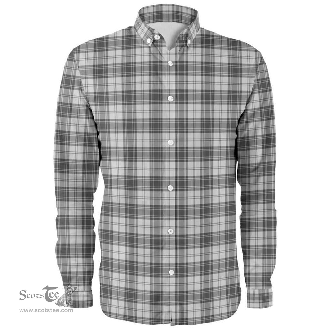 Scottish Douglas Grey Modern Clan Tartan Long Sleeve Shirt, Tartan Plaid Shirt Scottish Plaid Tartan Plaid - ScotsTee - scotstee.com