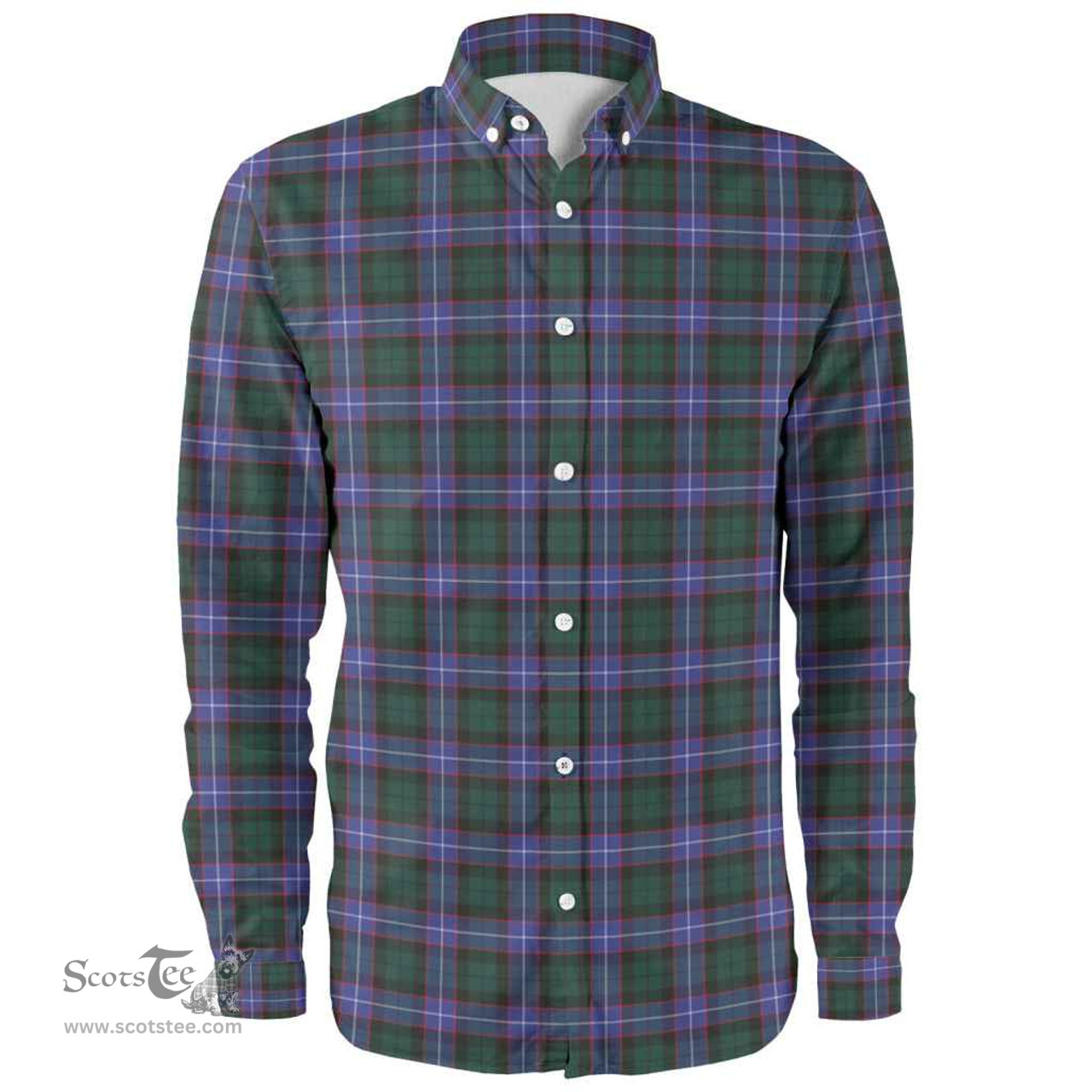 Scottish Hunter Modern Clan Tartan Long Sleeve Shirt, Tartan Plaid Shirt Scottish Plaid Tartan Plaid - ScotsTee - scotstee.com