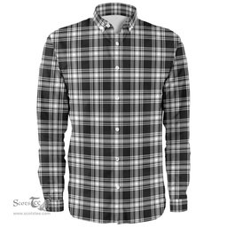 Scottish Menzies Black & White Modern Clan Tartan Long Sleeve Shirt, Tartan Plaid Shirt Scottish Plaid Tartan Plaid - ScotsTee - scotstee.com
