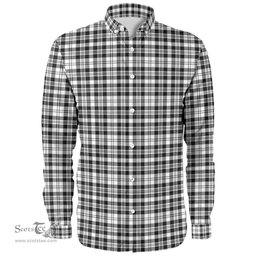 Scottish Scott Black & White Modern Clan Tartan Long Sleeve Shirt, Tartan Plaid Shirt Scottish Plaid Tartan Plaid - ScotsTee - scotstee.com