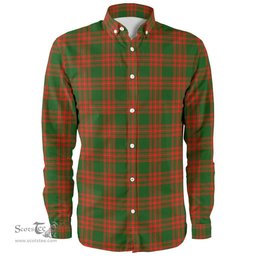 Scottish Menzies Green Modern Clan Tartan Long Sleeve Shirt, Tartan Plaid Shirt Scottish Plaid Tartan Plaid - ScotsTee - scotstee.com