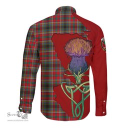 Scottish Anderson of Arbrake Clan Tartan Crest with Thistle and Scotland Map Tartan Long Sleeve Shirt Scottish Plaid Tartan Plaid - ScotsTee - scotstee.com