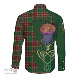 Scottish Baxter Clan Tartan Crest with Thistle and Scotland Map Tartan Long Sleeve Shirt Scottish Plaid Tartan Plaid - ScotsTee - scotstee.com