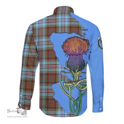 Scottish Anderson Ancient Clan Tartan Crest with Thistle and Scotland Map Tartan Long Sleeve Shirt Scottish Plaid Tartan Plaid - ScotsTee - scotstee.com