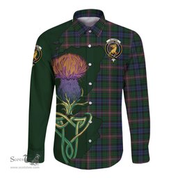 Scottish Allison Clan Tartan Crest with Thistle and Scotland Map Tartan Long Sleeve Shirt Scottish Plaid Tartan Plaid - ScotsTee - scotstee.com