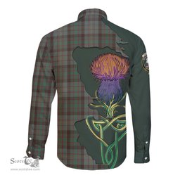 Scottish Cochrane Hunting Clan Tartan Crest with Thistle and Scotland Map Tartan Long Sleeve Shirt Scottish Plaid Tartan Plaid - ScotsTee - scotstee.com