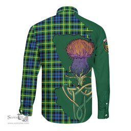 Scottish Campbell of Breadalbane Ancient Clan Tartan Crest with Thistle and Scotland Map Tartan Long Sleeve Shirt Scottish Plaid Tartan Plaid - ScotsTee - scotstee.com