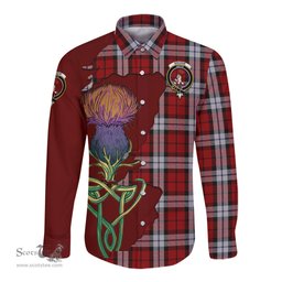 Scottish Brodie Dress Clan Tartan Crest with Thistle and Scotland Map Tartan Long Sleeve Shirt Scottish Plaid Tartan Plaid - ScotsTee - scotstee.com