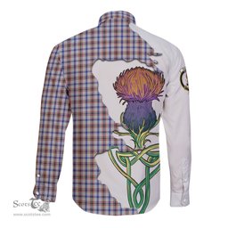 Scottish Boswell Clan Tartan Crest with Thistle and Scotland Map Tartan Long Sleeve Shirt Scottish Plaid Tartan Plaid - ScotsTee - scotstee.com