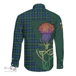 Scottish Campbell Ancient 02 Clan Tartan Crest with Thistle and Scotland Map Tartan Long Sleeve Shirt Scottish Plaid Tartan Plaid - ScotsTee - scotstee.com