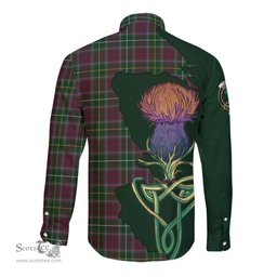 Scottish Crosbie Clan Tartan Crest with Thistle and Scotland Map Tartan Long Sleeve Shirt Scottish Plaid Tartan Plaid - ScotsTee - scotstee.com