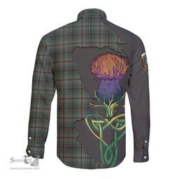 Scottish Craig Clan Tartan Crest with Thistle and Scotland Map Tartan Long Sleeve Shirt Scottish Plaid Tartan Plaid - ScotsTee - scotstee.com